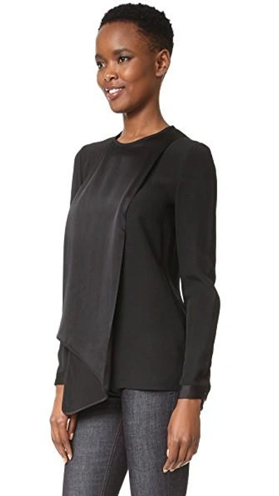 Shop Victoria Victoria Beckham Double Fold Top In Black