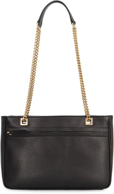 Valentino Viva Superstar Leather Shoulder Bag With Maxi Vlogo Signature On The Front In Black