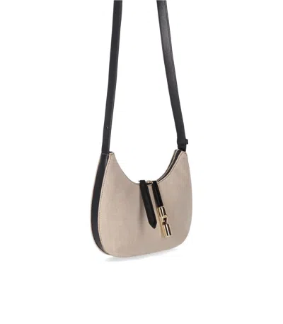 Furla Goccia S Natural Black Shoulder Bag