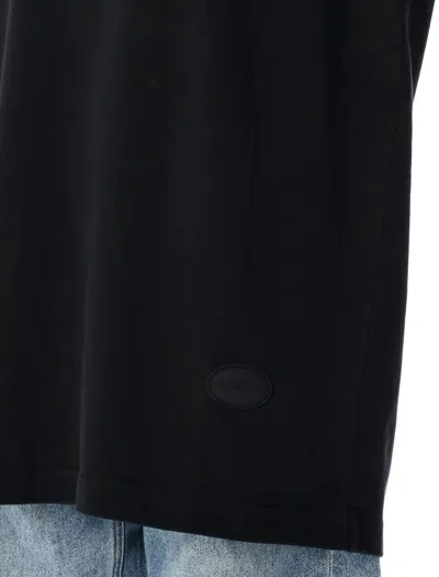 Alexander Wang Black Oversized Drop-sleeve T-shirt In Washed Black