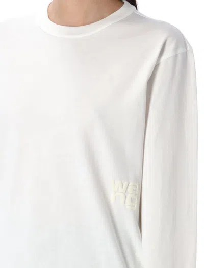 Alexander Wang T T By Alexander Wang Embossed Logo T-shirt In White