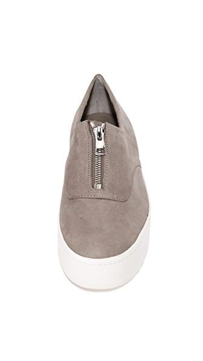 Shop Vince Warner Zip Up Sneakers In Limestone