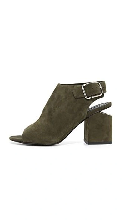 Shop Alexander Wang Nadia Open Toe Booties In Grass