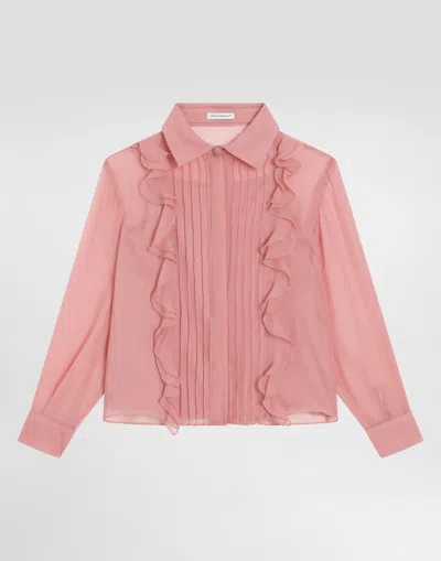 Dolce & Gabbana Chiffon Shirt In Pink