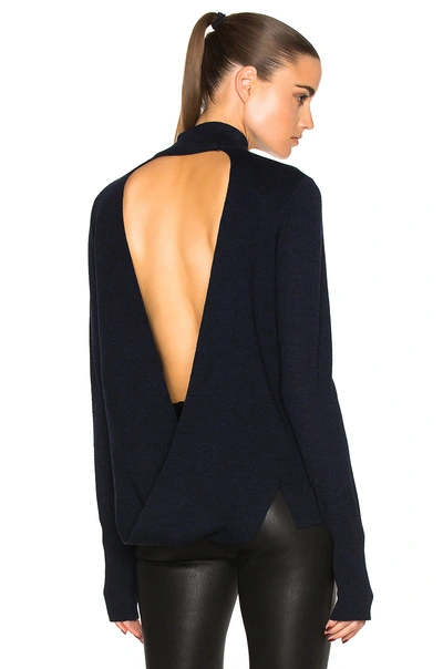 Dion Lee Loop Back Skivvy Sweater In Steel Blue