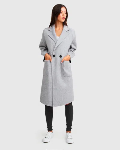 Belle & Bloom Publisher Double-breasted Wool Blend Coat In Grey