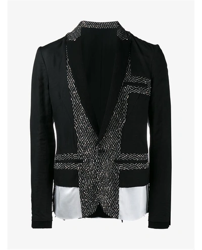 Shop Haider Ackermann Virgin Wool Blend Paneled Blazer