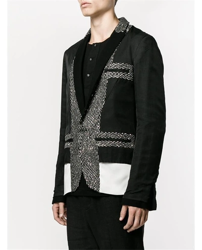 Shop Haider Ackermann Virgin Wool Blend Paneled Blazer