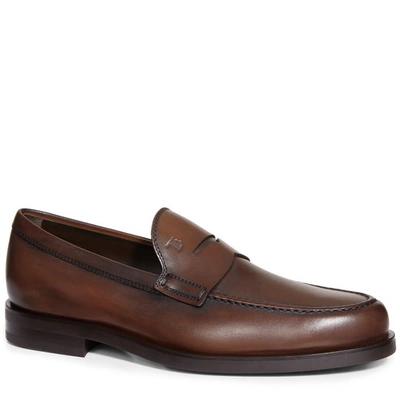 Tod's Leather Loafers In Brown
