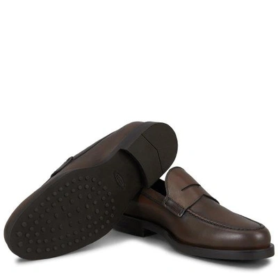 Tod's Leather Loafers In Brown