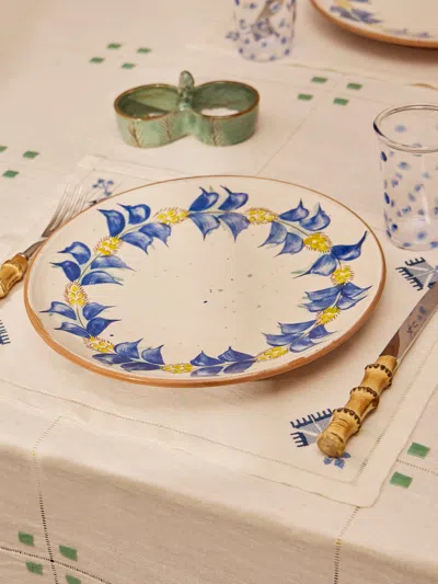 Anūt Cairo Manial Hand-painted Ceramic Dinner Plates (set Of 4) Anut Cairo Abask Gift Set