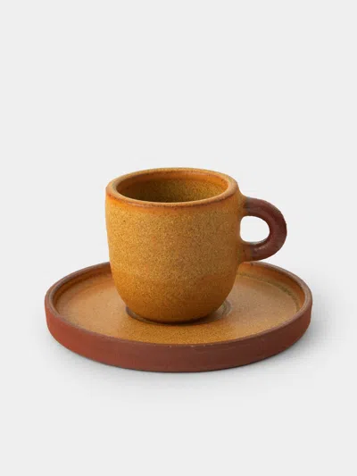 Andrea Tsang Terra Stoneware Espresso Cups And Saucers (set 4)  Abask Gift Set