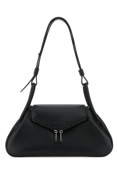 Amina Muaddi Small Gemini Shoulder Bag In Black