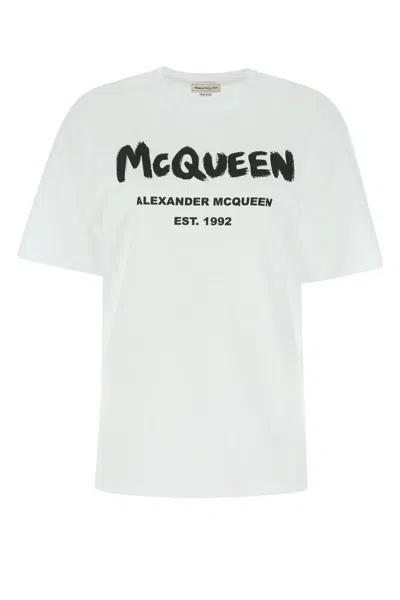 Alexander Mcqueen White Cotton Tops & T-shirt In 0909