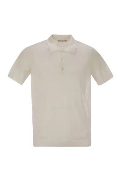 Pt Torino Cotton Polo Shirt With Short Sleeves In White