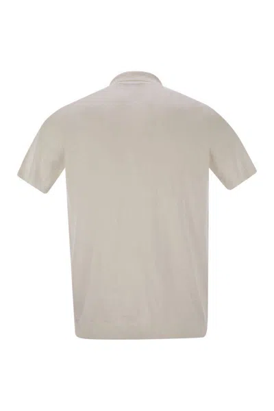 Pt Torino Cotton Polo Shirt With Short Sleeves In White