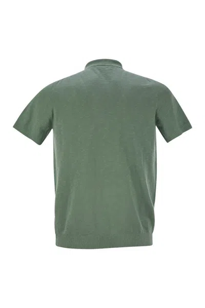 Pt Torino Cotton Polo Shirt With Short Sleeves In Green