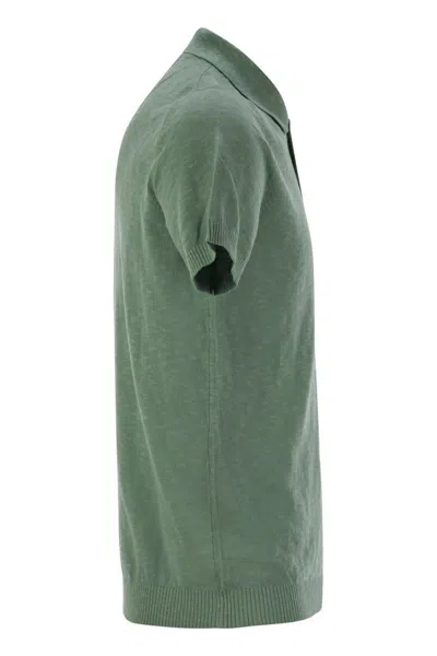 Pt Torino Cotton Polo Shirt With Short Sleeves In Green