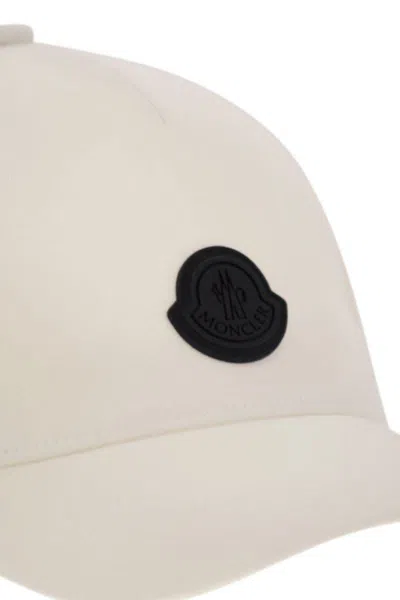 Moncler Men Cotton Gabardine Baseball Cap In Beige