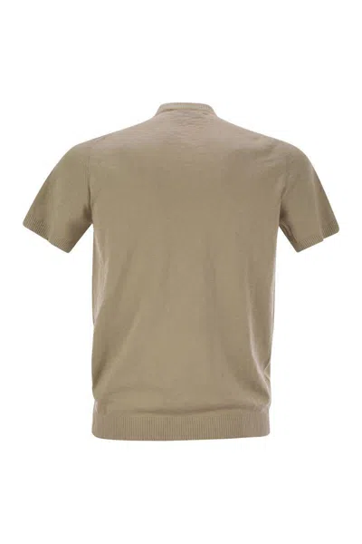 Pt Torino Crew-neck Short-sleeved Cotton Jersey In Beige