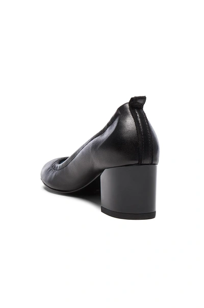 Lanvin Cube-heel Leather Ballet Pumps In Black | ModeSens