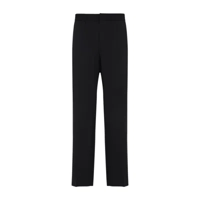 Ami Alexandre Mattiussi Wool Wide-leg Pant Cropped Length In Black