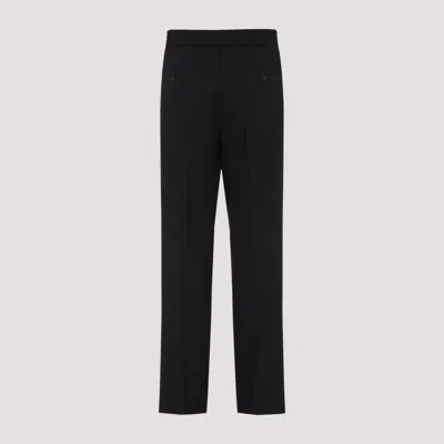 Ami Alexandre Mattiussi Wool Wide-leg Pant Cropped Length In Black