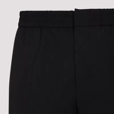 Ami Alexandre Mattiussi Wool Wide-leg Pant Cropped Length In Black