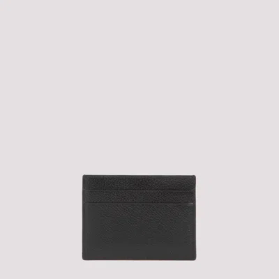 Balenciaga Logo-print Grained Leather Card Holder Accessories In Black