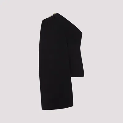 Bottega Veneta Top In Crepe Di Lana E Viscosa Con Dettaglio Knot In Black