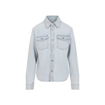 Bottega Veneta Womens Extra Bleached Denim Jacket Light Blue In Blue