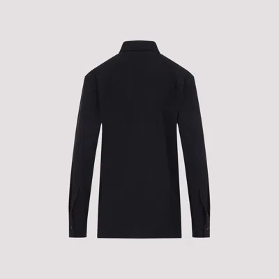 Bottega Veneta Wool Shirt With Buttoned Cuffs And Chest Pocket In Blue