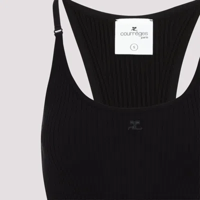 Shop Courrèges Courreges Scuba Rib Knit Tank Top Women In Black