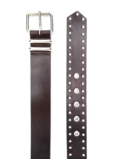 Dries Van Noten Buckle Leather Belt In Brown