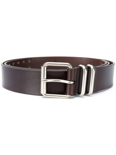 Dries Van Noten Buckle Leather Belt In Brown