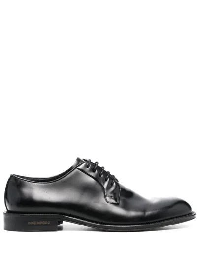 Dsquared2 Men's Polished-finish Lace-up Shoes In Black