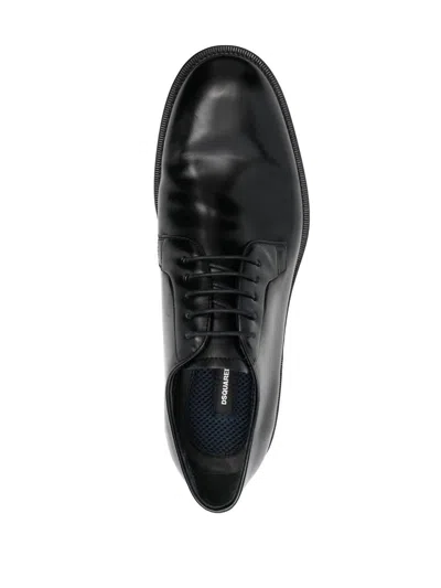 Dsquared2 Men's Polished-finish Lace-up Shoes In Black