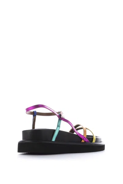 Kurt Geiger Woman Sandals Yellow Size 7.5 Soft Leather In Multicolor