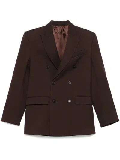 Wardrobe.nyc Double-breasted Blazer In Dkb Dark Brown