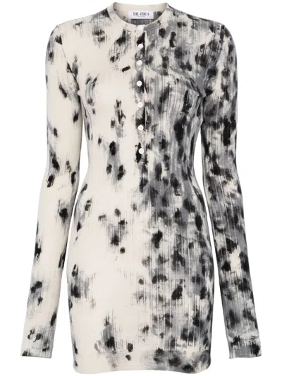 Attico Minikleid Mit Abstraktem Print In White