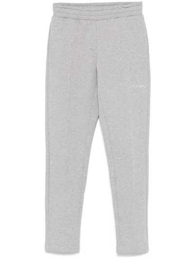 Attico Fleece Jogger Pants Elastic Waistband In Grey