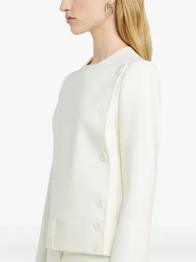 Courrèges Buttoned Tailored Jacket In White