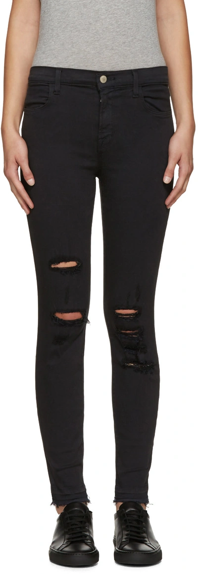 Shop J Brand Black High-rise Alana Jeans