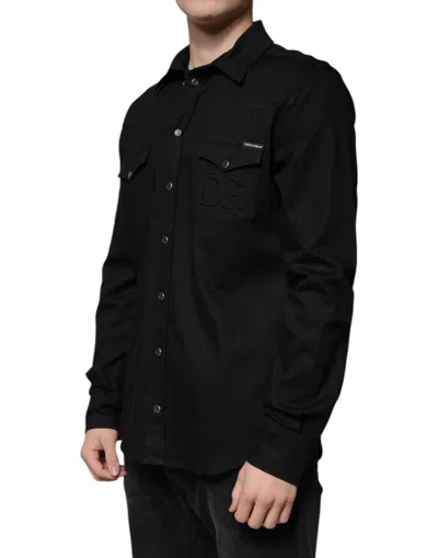 Dolce & Gabbana Denim Shirt In Black
