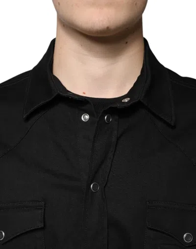 Dolce & Gabbana Denim Shirt In Black