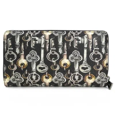 Pre-owned Dolce & Gabbana Black Leather Long Wallet (bi-fold) ()