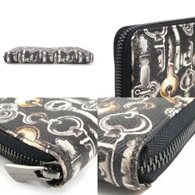 Pre-owned Dolce & Gabbana Black Leather Long Wallet (bi-fold) ()