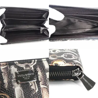 Pre-owned Dolce & Gabbana Black Leather Long Wallet (bi-fold) ()