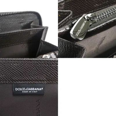 Pre-owned Dolce & Gabbana Black Leather Long Wallet (bi-fold) ()
