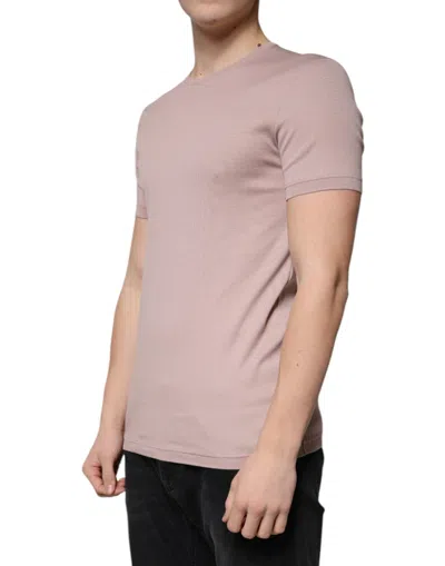 Dolce & Gabbana Brown Cotton Short Sleeves Round Neck T-shirt In Brown